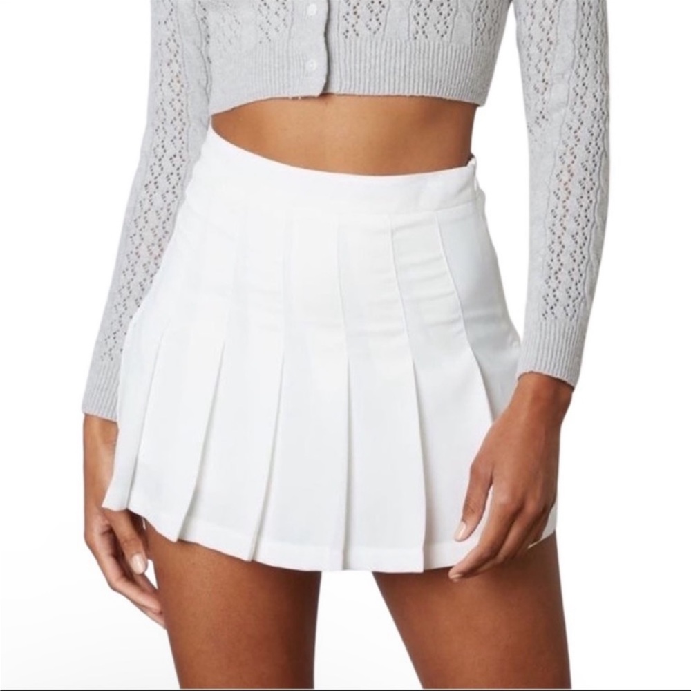 White Pleated Tennis Mini Skirt Skort Size XS